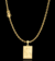 CORRENTE CADEADO 4MM 25G + PINGENTE PLACA CRISTO - 2,5X1,7CM - BANHADO A OURO 18K