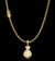 CORRENTE CADEADO 4MM 28G + PINGENTE MALOTE CRAVEJADO - 2,5X2CM - BANHADO A OURO 18K