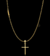 CORRENTE CARTIE 2MM 5G + PINGENTE CRUZ MINI - 2,7X1,5CM - BANHADO A OURO 18K