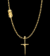 CORRENTE CARTIE 4MM 12,5G + PINGENTE CRUZ AMARRADA - 3X1,2CM - BANHADO A OURO 18K