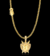 CORRENTE GRUMET 4MM 23G + PINGENTE ESCUDO FÉ CRAVEJADO P - BANHADO A OURO 18K