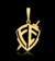 PINGENTE ESCUDO FÉ 3x2,5CM - BANHADO A OURO 18K