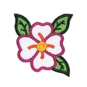Patch Termocolante Flor com Folhas - 4,7 x 5,1cm