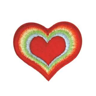 Patch Termocolante Coração Arco Íris - 4,1 x 4,6 cm
