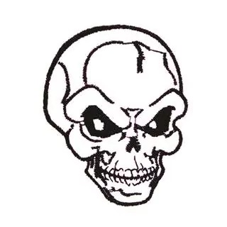 Patch Termocolante Caveira Preto e Branco - 6,00 x 4,80cm