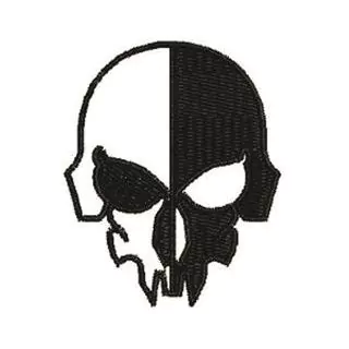 Patch Termocolante Caveira Preto e Branco - 5,00 x 4,10 cm