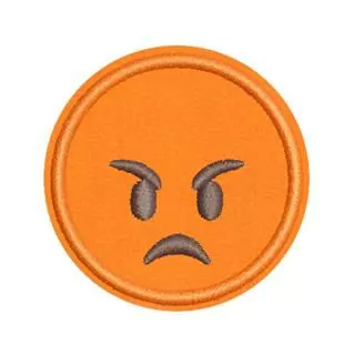 Patch Termocolante Emoji Bravo Laranja - 5,7 x 5,7 cm