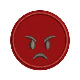 Patch Termocolante Emoji Bravo Vermelho - 5,7 x 5,7 cm