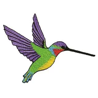 Patch Termocolante Beija Flor Colorido - 10,0 x 10,0 cm