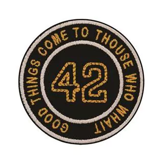 Patch Termocolante 42, Good Things Come To Those Who Wait - 7,0 x 7,0 cm