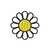 Patch Termocolante Flor Margarida - 5,0 x 5,0 cm