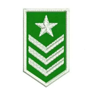 Patch Termocolante Brasão Militar patente estrela e seta - 7,0 x 4,0cm
