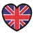 Patch Termocolante Coração Inglês Britânico - 5,5 x 6,0cm
