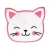 Patch Termocolante Gato Rosa Feltro Branco - 8,30 x 9,50 cm