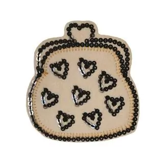 Patch Termocolante Bolsa Com Lantejoulas / Paetês - 8,5 x 8,0 cm