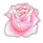 Patch Termocolante Botão Flor cor de Rosa - 5,40 x 5,30cm