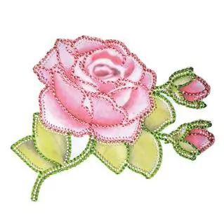 Patch Termocolante Botões Flor cor de Rosa - 8,00 x 9,20cm