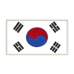 Patch Termocolante Bandeira Coréia do Sul - 4,50 x 7,60cm