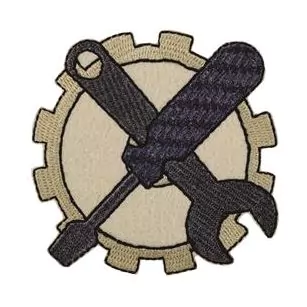 Patch Termocolante Engrenagem e Chaves - 7,50 x 7,70cm
