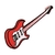 Patch Termocolante Guitarra Vermelha- 14,00x 4,80cm