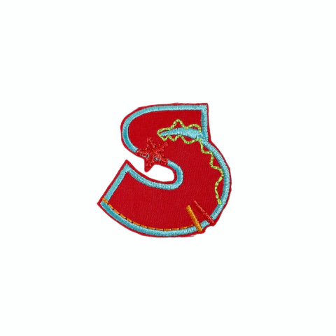Patch Termocolante Letra S Estilizada - 5,00 x 4,00cm