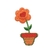 Patch Termocolante Flor Laranja no Vaso - 6,3 x 3,9cm