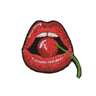 Patch Termocolante Boca com Cereja - 4,10 x 4,10cm