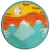 Patch Termocolante Brasão Montanhas - 8,1x 8,1cm