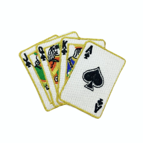 Patch Termocolante Cartas de Baralho Com linha Metalizada - 9,00 x 7,00cm