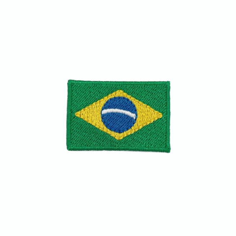 Patch Termocolante Bandeira do Brasil Pequena - 1,8 x 2,6 cm