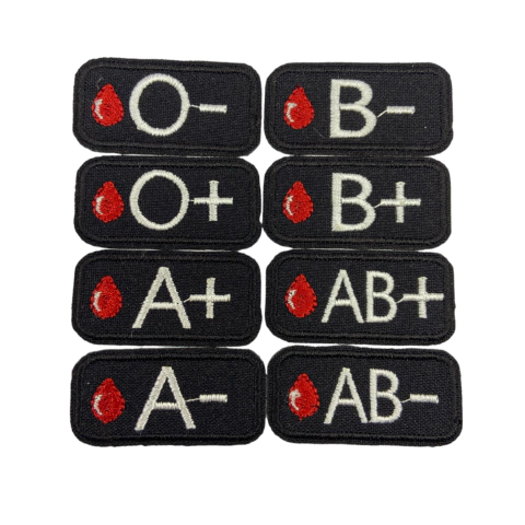 Kit Patch Termocolante Tipos Sanguíneos - 08 pçs