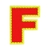 Patch Termocolante Letra F - Altura 3,5 cm