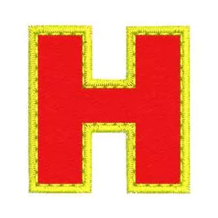 Patch Termocolante Letra H - Altura 3,5 cm