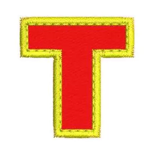 Patch Termocolante Letra T - Altura 3,5 cm