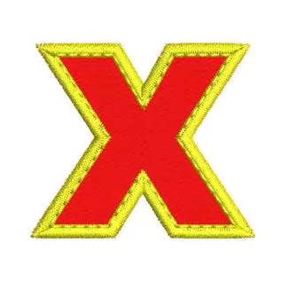 Patch Termocolante Letra X - Altura 3,5 cm
