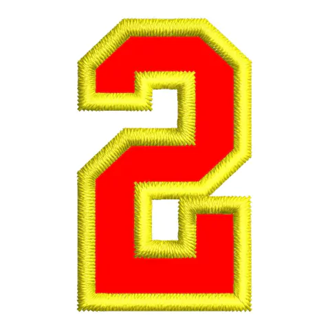 Patch Termocolante Número 2 (Dois) - Altura 3,5 cm