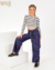 Calça Cargo com Faixa | Jeans Escuro na internet