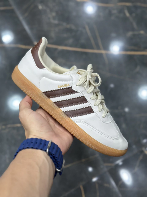 Tênis Adidas Samba Branco/Marrom Feminino