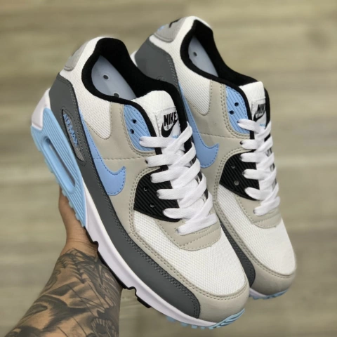 Tênis Nike Air Max 90 Cinza/Azul