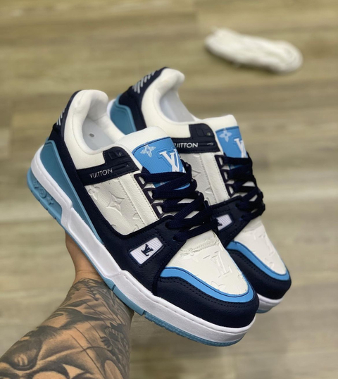 Tênis Louis Vuitton LV Trainer - Branco/Azul
