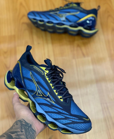 Tênis Mizuno Wave Prophecy 11 Azul/Dourado