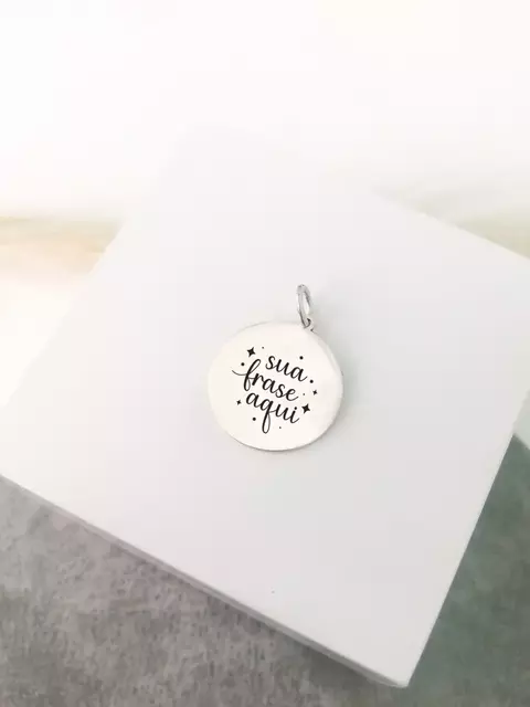 Colar de prata personalizado medalha com frase - comprar online