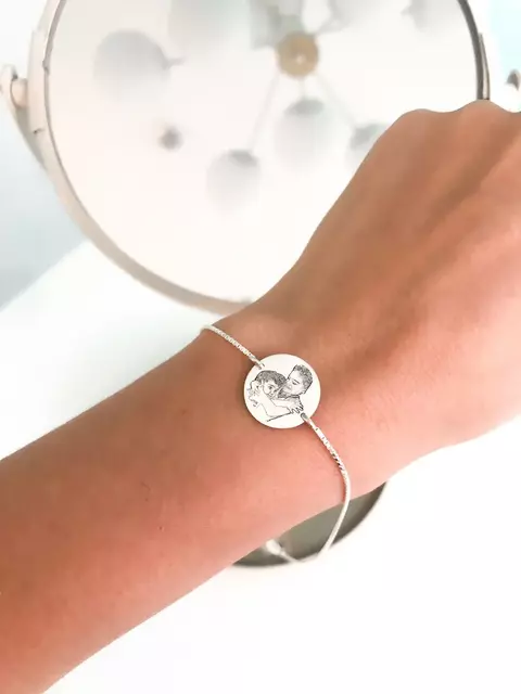 Pulseira de prata personalizada medalha