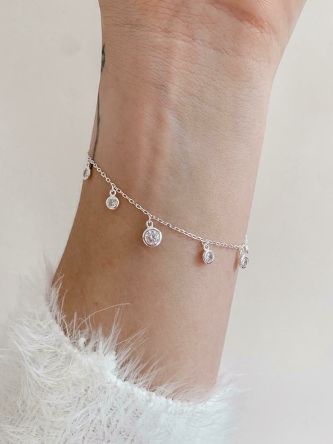 Pulseira de prata 7 pontos de luz