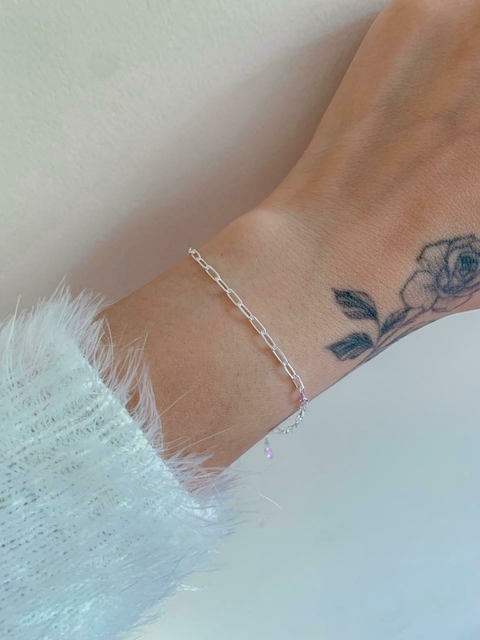 Pulseira de prata elo oval