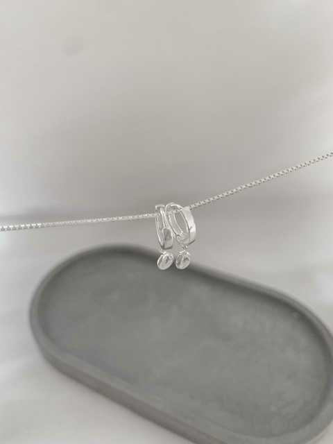 Brinco de prata argola zircônia cristal
