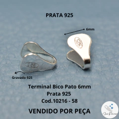 Bico de Pato Prata 925 6mm cód. 10216-58 - comprar online