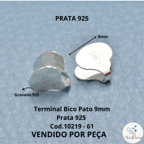 Bico de Pato Prata 925 9mm cód. 10219-61 - comprar online