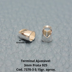 Terminal Ajustável 3mm Prata 925 cód. 7370-3