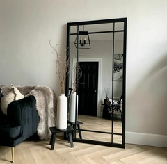 Espejo Marco Hierro Repartido 180x80cm - LUMENS Espejos de Diseño